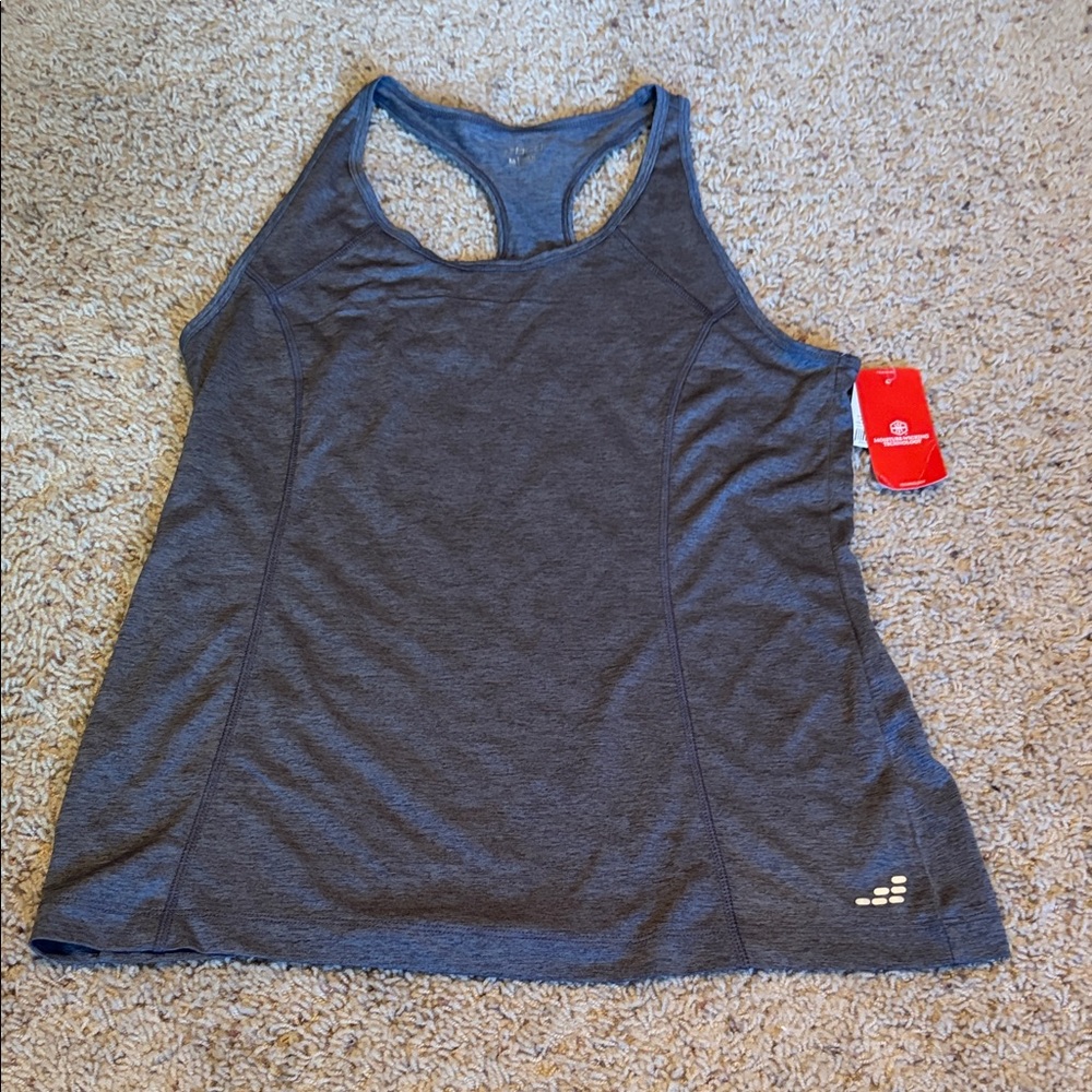 bcg - Dark Heathered Gray Racerback Training Turbo Melange Tank Size Medium